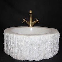 Kristal Beyaz Batarya Çıkışlı Patlatma Lavabo