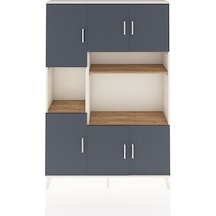 Arges Dolap 9 Raflı 6 Kapaklı 132x30x195 Aytaşı-antrasit/çam Antrasıt/atlas Çam