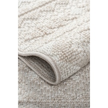 Badelya Home Krem Bej İskandinav Modern Tasarım Sisal Bukle Özel Ölçü Salon Oturma Odası Koridor Halısı Yolluk