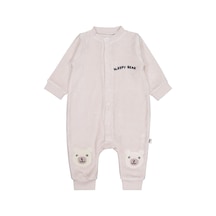 Civil Baby Ayıcık Nakışlı 6-18 Ay Tulum - Bej 18-24 Ay Taş Rengi