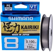 Shimano Kairiki 8 Stell Gray Gri 0,10mm 150 Mt İp Misina - Standart