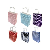 Kraft Çanta Kırmızı Puantiyeli 25x31x12cm 25 Adet 91101537