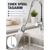 Çok Fonksiyonlu Musluk Uzatma Aparatı 360 Hareketli Krom Musluk Başlığı Çok Renkli