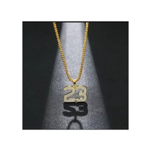 Lunarie 23 Numara İced Out Kolye 14k Gold Kararmaz Çelik Zirkon Altın