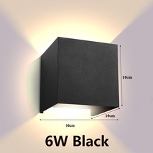 Led Su Geçirmez/su Geçirmez Değil Duvar Lambaları 6w 12w Duvar Işıkları Ev Bahçe Otu Odası Ac85-265v Dış Aydınlatma Aplik 56518770 Siyah