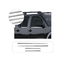 Nissan Navara Uyumlu 2006-2015 Krom Cam Çıtası 4 Parça Paslanmaz Çelik