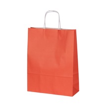 Burgu Saplı Turuncu Kağıt Çanta 31x12x41 Cm - 25 Adet