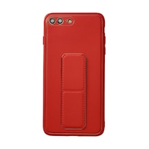 Apple iPhone Uyumlu,  7 Plus Kılıf Coco Deri Standlı Kapak - Kırmızı
