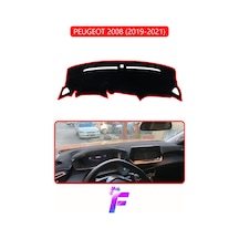 Peugeot 2008 2019-2021 Uyumlu Torpido Örtüsü Yansıma Önleyici Tam Koruma Kolay Montaj J3 Kırmızı