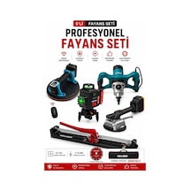 Heılber Ba011333 5'li Profesyonel Fayans Döşeme Ve Kesme Seti 127 Cm Fayans Kesme Makinesi Lazer Hiz