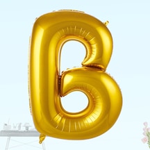 B Harf Folyo Balon. 100 CM - Altın