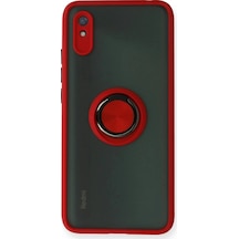 Durukar Redmi 9a Kılıf Montreal Yüzüklü Silikon Kapak - Kırmızı