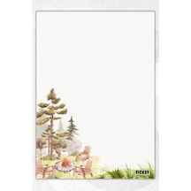 A5 Doğa Kamp Bloknot Çizgisiz Defter - 50 Yaprak - Memopad - Notepad - Not Defteri - Not Kağıdı Çok Renkli Çok Renkli