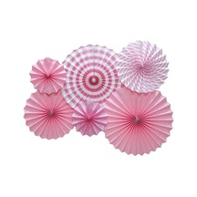 Kağıt Yelpaze Süs Pembe Set 6 Lı
