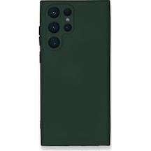 Samsung Uyumlu Galaxy S23 Ultra Kılıf Nano İçi Kadife Silikon Koyu Yeşil