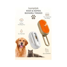 Kamptek Hazneli Kedi Köpek Tüy Toplama Fırçası - Su Drenajlı Masaj Tarağı