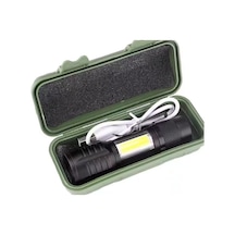 Wison Ws-5454 Taktik El Feneri Usb Şarj Edilebilir Kamp Feneri Cob Zumlanabilir Mini Taşınabilir El Feneri Açık Kırmızı