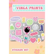 Laptop Sticker Seti 22 Adet Sticker Macbook Notebook Tablet Telefon Ajanda Defter Sticker Seti