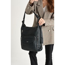 571 Collections Yıkanmış Deri Hem Sırt Hem Omuz Çantası Mavi Model: 571-9-10a - Mavi