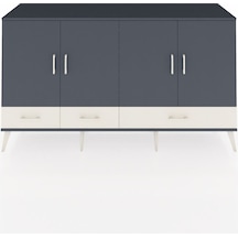 Kronos Konsol 6 Raflı 3 Çekmeceli 4 Kapaklı 176x59x99 Antrasit-an Antrasit-antrasit/aytaşı