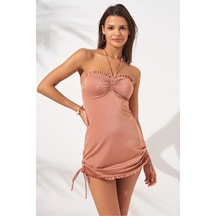 Jersey Soft Straplez Elbise Mayo Dlx-231128 Çok Renkli