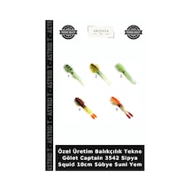 Özel Üretim Balıkçılık Tekne Gölet Captain 3542 Sipya Squid 10cm Sübye Suni Yem