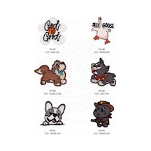 Ütü İle Yapışan Arma-patch-yama Köpek-kedi-ördek-nana-tyke-bulldog-goose 6'lı Set - 837269159