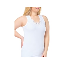 Seher Yıldızı Skd0012 Kadın Geniş Askı Hazır Yaka 6 Adet Beyaz Beyaz