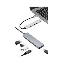 Epilons Apple Uyumlu MacBook Pro/air Usb Type-c 8 In 1 Hub Dönüştürücü Çevirici Çoklayıcı Usb Hdmı Micro Sd 8 Girişli