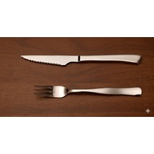 Steak Çatal Bıçak Paslanmaz Çelik Biftek Bıçağı Ve Çatal Seti, Parlak Gümüş, 2 Parça, Sofra Takımı Diğer