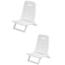 2 Adet Tempo Beyaz Katlanır Plaj Sandalyesi - Gf170
