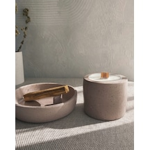 El Yapımı Beton Mum & Tütsülük Seti İle Palo Santo Doğal Soya Mum Minimal Dekorasyon & Hediye Ürünü Açık Kahverengi El Yapımı Beton Mum & Tütsülük Seti İle Palo Santo Doğal Soya Mum Minimal Dekorasyon & Hediye Ürünü Açık Kahverengi