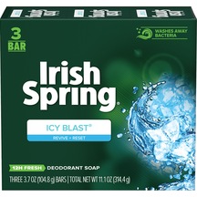 Irish Spring Icy Blast Deodorant Bar Soap 3 x 104.8 G