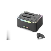 Usb 3.0 Hdd/ssd Disk Docking Station Sata 2.5 /3.5 Klonlama Destekli Rgb - Siyah Hdx1790