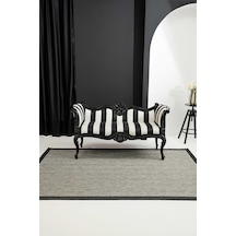 Aura Siyah Çerçeveli Gri Sisal Dokuma Kolay Temizlenebilen Mutfak Salon Koridor Ve Balkon Halısı