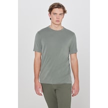 Lee Modal Karışımlı Regular Fit Bisiklet Yaka T Shirt Erkek T Shirt L2610126 801 Koyu Haki