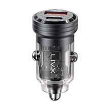 Transparent 45w Pd/qc Type C Ve Usb Çıkış Ultra Hızlı Mini Araç Şarj Cihazı L35