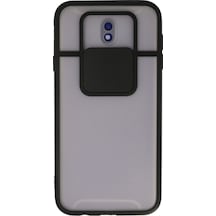 Samsung Galaxy Uyumlu J7 Pro / J730 Kılıf Palm Buzlu Kamera Sürgülü Silikon - Siyah Bzsxx00 1