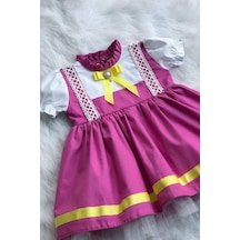 Maşa Kız Çocuk Bebek Kostüm Tasarım Mor Elbise 001