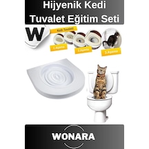 Pratik Yavru Yetişkinler Klozet Alıştırma Kapaklı Kum Kabı Hijyenik Kedi Tuvalet Eğitim Seti