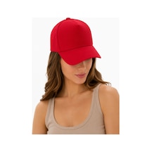 Neco Giyim Düz Baseball Şapka Arkası Cırtlı Ayarlanabilir Unisex Kep Günlük Spor Basic Model Şapka Kırmızı