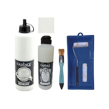 Mobilya Boyası-cadence Multisurface H-001 Beyaz 500ml Ultimate Vernik Parlak 250ml Saten Rulo Set Beyaz Beyaz