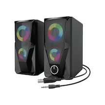 MİKADO MD-336 2.0 6W RGB LEDLİ SİYAH HOPARLÖR