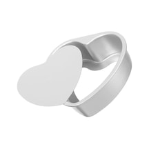 Kek Kalıbı Kalpli Bisküvi Kalp Şeklinde Alüminyum 6 Adet Ağız Çapı 10 Cm Yükseklik 3 Cm Gri