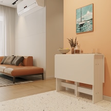 Pratik Katlanır Mutfak Yemek Çalışma Masası - 6 Kişilik -%100 Mdf