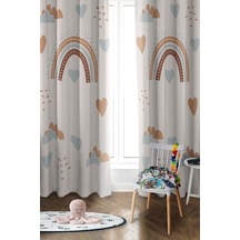 Parlak Saten Mikro Kumaş Çift Kanat Çocuk Odası Fon Perde Takımı Prd0033