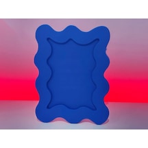 3d Baskı Dalgalı Fotoğraf Çerçevesi Wiggle Tasarım Masaüstü Çerçeve 10x15 Cm Fotoğraf Çerçevesi Mavi