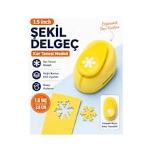 Ofisinn Şekilli Büyük Boy Delgeç/şekilgeç 3.8 Cm Kar Tanesi Sarı