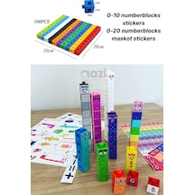 Numberblocks 100 Parça Geçmeli Matematik Küpleri - Snapcubes / 0-10 Stickers Ve 0-20 Maskot Stickers
