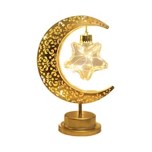 Soulader Işıklı Masa Dekorasyonu Yıldız Ve Ay Şekilli Metal Askılı Led Lamba Gece Işığı Gün Işığı